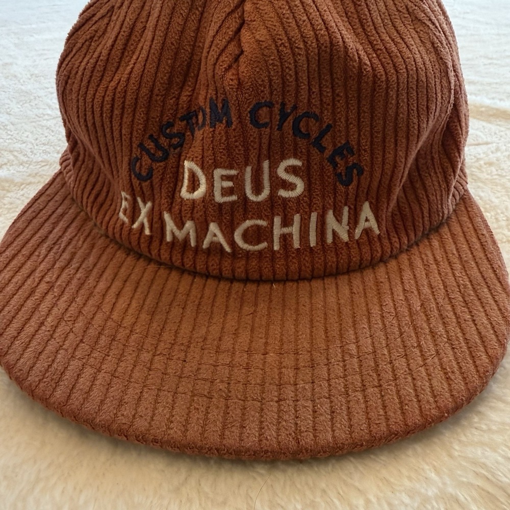 Deus Ex Machina Allen Cord Cap Corduroy Strapback Hat Embroidered Logo Fader